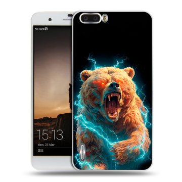 Силиконовый чехол на Huawei Honor 6 Plus с принтом Медведь Силиконовый чехол на Huawei Honor 6 Plus с принтом Медведь