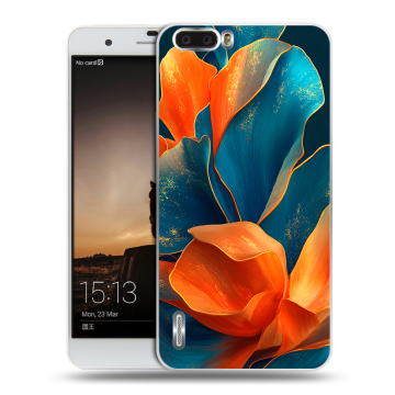 Силиконовый чехол на Huawei Honor 6 Plus с принтом Цветы Силиконовый чехол на Huawei Honor 6 Plus с принтом Цветы