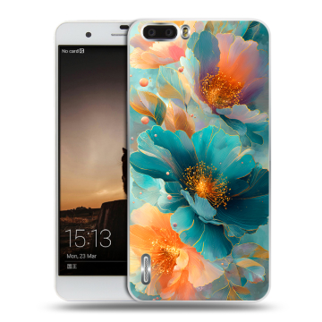 Силиконовый чехол на Huawei Honor 6 Plus с принтом Цветы Силиконовый чехол на Huawei Honor 6 Plus с принтом Цветы