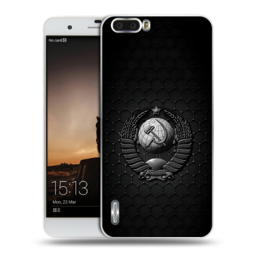 Силиконовый чехол на Huawei Honor 6 Plus с принтом Герб Флаг СССР Силиконовый чехол на Huawei Honor 6 Plus с принтом Герб Флаг СССР