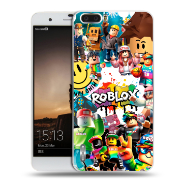 Силиконовый чехол на Huawei Honor 6 Plus с принтом Roblox Роблокс
