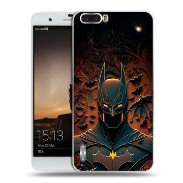 Силиконовый чехол на Huawei Honor 6 Plus с принтом Batman Бэтмен