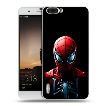 Силиконовый чехол на Huawei Honor 6 Plus с принтом Spiderman Человек паук Силиконовый чехол на Huawei Honor 6 Plus с принтом Spiderman Человек паук