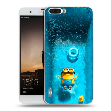 Силиконовый чехол на Huawei Honor 6 Plus с принтом Миньоны