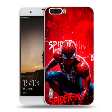 Силиконовый чехол на Huawei Honor 6 Plus с принтом Spiderman Человек паук