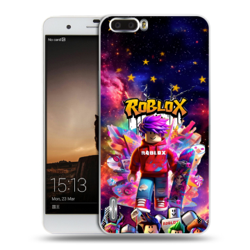 Силиконовый чехол на Huawei Honor 6 Plus с принтом Roblox Роблокс