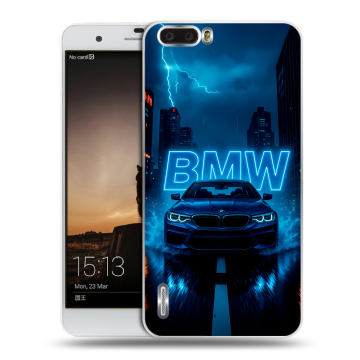 Силиконовый чехол на Huawei Honor 6 Plus с принтом BMW БМВ