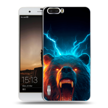 Силиконовый чехол на Huawei Honor 6 Plus с принтом Медведь