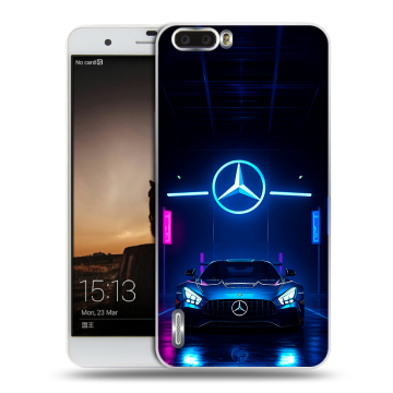 Силиконовый чехол на Huawei Honor 6 Plus с принтом Mercedes Мерседес