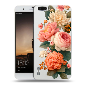 Силиконовый чехол на Huawei Honor 6 Plus с принтом цветы