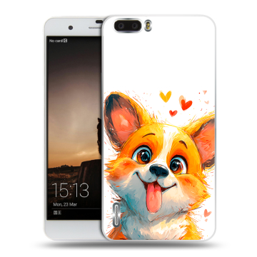 Силиконовый чехол на Huawei Honor 6 Plus с принтом корги Силиконовый чехол на Huawei Honor 6 Plus с принтом корги