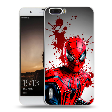 Силиконовый чехол на Huawei Honor 6 Plus с принтом Spiderman Человек паук Силиконовый чехол на Huawei Honor 6 Plus с принтом Spiderman Человек паук
