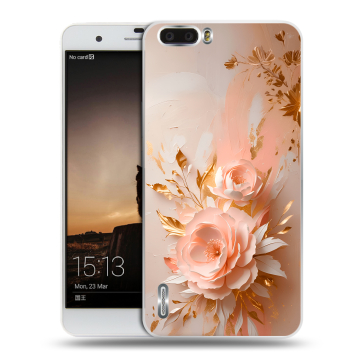 Силиконовый чехол на Huawei Honor 6 Plus с принтом женский