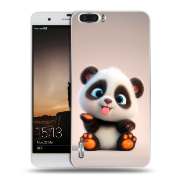 Силиконовый чехол на Huawei Honor 6 Plus с принтом милая панда Силиконовый чехол на Huawei Honor 6 Plus с принтом милая панда