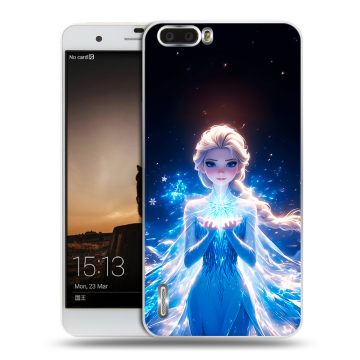 Силиконовый чехол на Huawei Honor 6 Plus с принтом Холодное сердце Frozen