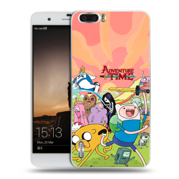 Силиконовый чехол на Huawei Honor 6 Plus с принтом Adventure time Время приключений