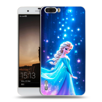 Силиконовый чехол на Huawei Honor 6 Plus с принтом Холодное сердце Frozen