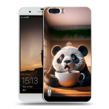Силиконовый чехол на Huawei Honor 6 Plus с принтом смешная панда Силиконовый чехол на Huawei Honor 6 Plus с принтом смешная панда