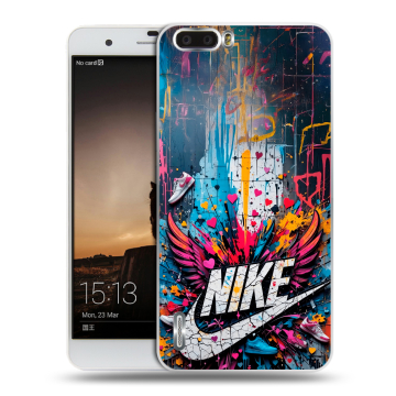 Силиконовый чехол на Huawei Honor 6 Plus с принтом Nike Найк Силиконовый чехол на Huawei Honor 6 Plus с принтом Nike Найк