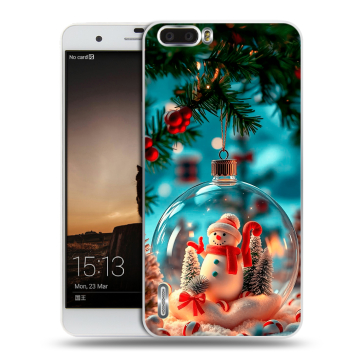 Силиконовый чехол на Huawei Honor 6 Plus с принтом Новый год