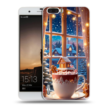 Силиконовый чехол на Huawei Honor 6 Plus с принтом Новый год
