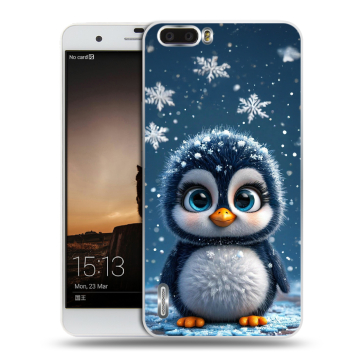 Силиконовый чехол на Huawei Honor 6 Plus с принтом Новый год