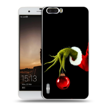 Силиконовый чехол на Huawei Honor 6 Plus с принтом Новый год Гринч