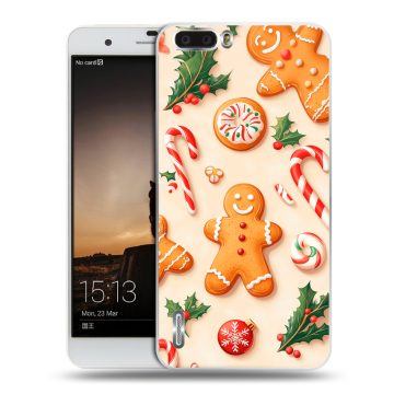 Силиконовый чехол на Huawei Honor 6 Plus с принтом Новый год