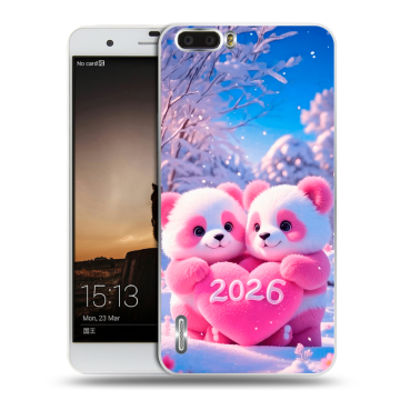 Силиконовый чехол на Huawei Honor 6 Plus с принтом Новый год