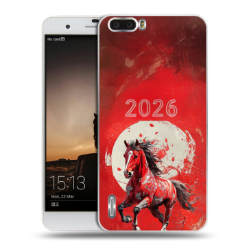 Силиконовый чехол на Huawei Honor 6 Plus с принтом Новый год