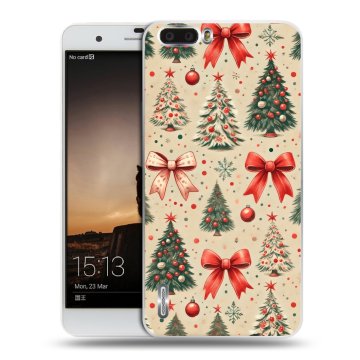 Силиконовый чехол на Huawei Honor 6 Plus с принтом Новый год