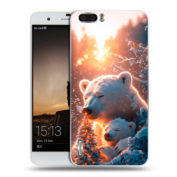 Силиконовый чехол на Huawei Honor 6 Plus с принтом Новый год
