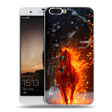 Силиконовый чехол на Huawei Honor 6 Plus с принтом Новый год