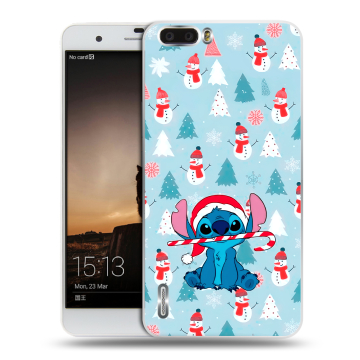 Силиконовый чехол на Huawei Honor 6 Plus с принтом Стич Новый год
