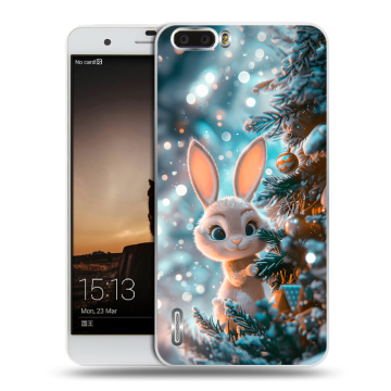 Силиконовый чехол на Huawei Honor 6 Plus с принтом Новый год