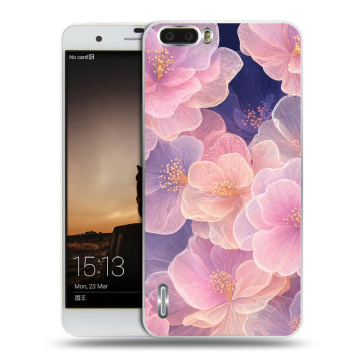 Силиконовый чехол на Huawei Honor 6 Plus с принтом женский