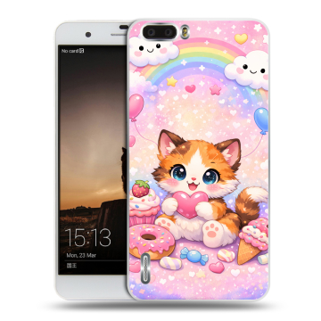 Силиконовый чехол на Huawei Honor 6 Plus с принтом для девочек