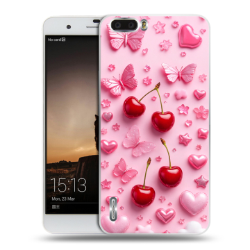 Силиконовый чехол на Huawei Honor 6 Plus с принтом для девочек