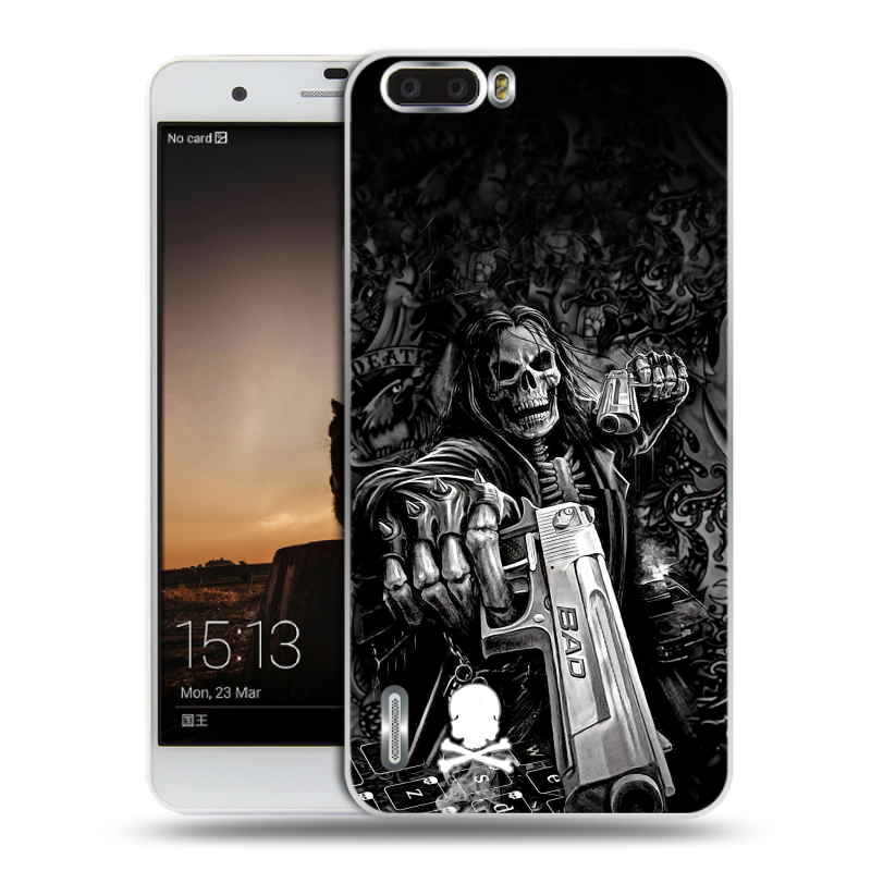 Силиконовый чехол на Huawei Honor 6 Plus с принтом Скелет Силиконовый чехол на Huawei Honor 6 Plus с принтом Скелет