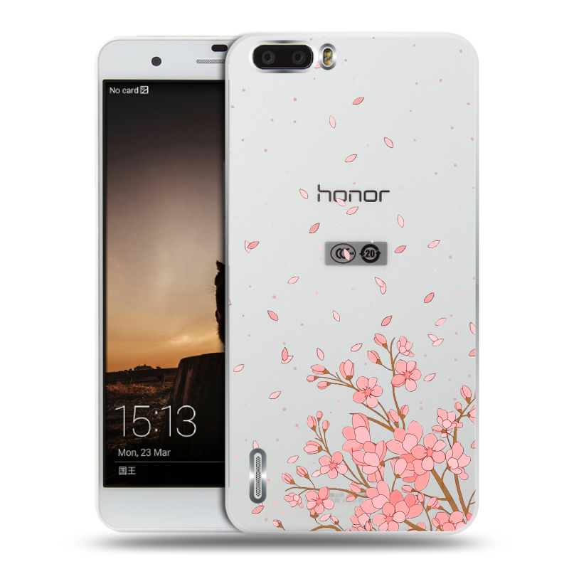 Пластиковый чехол на Huawei Honor 6 Plus с принтом Ветка сакуры Пластиковый чехол на Huawei Honor 6 Plus с принтом Ветка сакуры