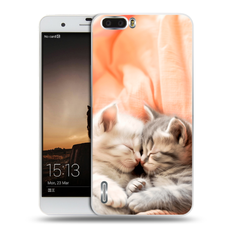 Пластиковый чехол на Huawei Honor 6 Plus с принтом Котята Пластиковый чехол на Huawei Honor 6 Plus с принтом Котята
