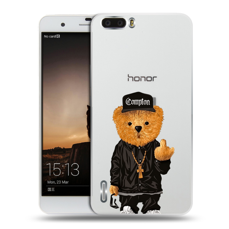 Пластиковый чехол на Huawei Honor 6 Plus с принтом Мишка Пластиковый чехол на Huawei Honor 6 Plus с принтом Мишка