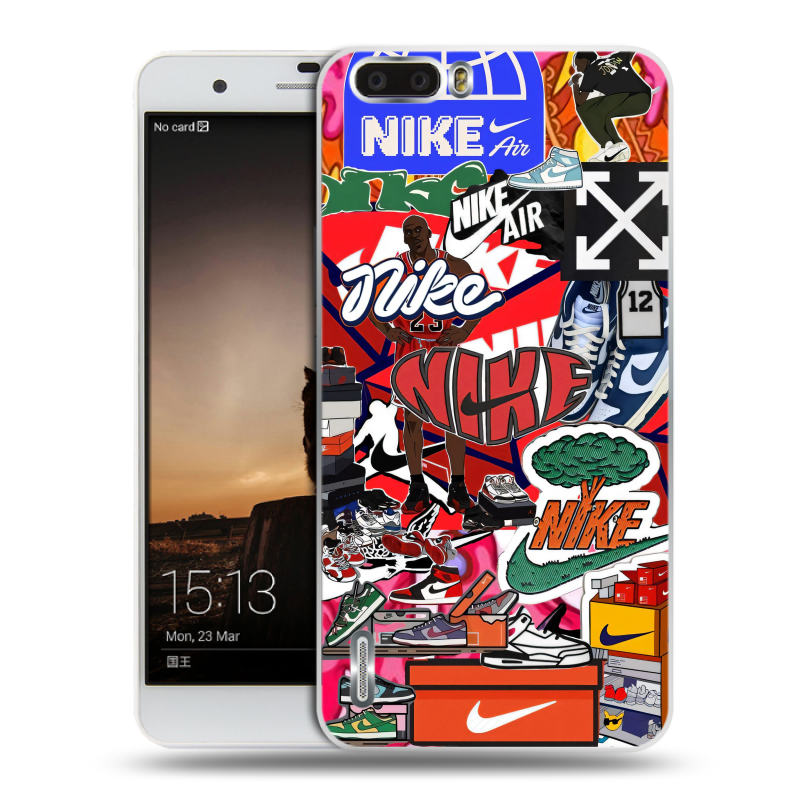 Пластиковый чехол на Huawei Honor 6 Plus с принтом Найк Nike яркий Пластиковый чехол на Huawei Honor 6 Plus с принтом Найк Nike яркий