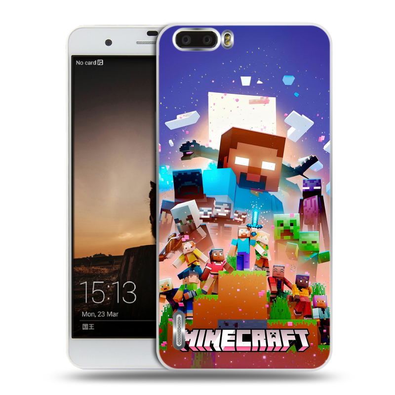 Силиконовый чехол на Huawei Honor 6 Plus с принтом Майнкрафт Minecraft Силиконовый чехол на Huawei Honor 6 Plus с принтом Майнкрафт Minecraft