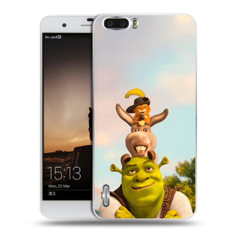 Силиконовый чехол на Huawei Honor 6 Plus с принтом Шрек Shrek Силиконовый чехол на Huawei Honor 6 Plus с принтом Шрек Shrek