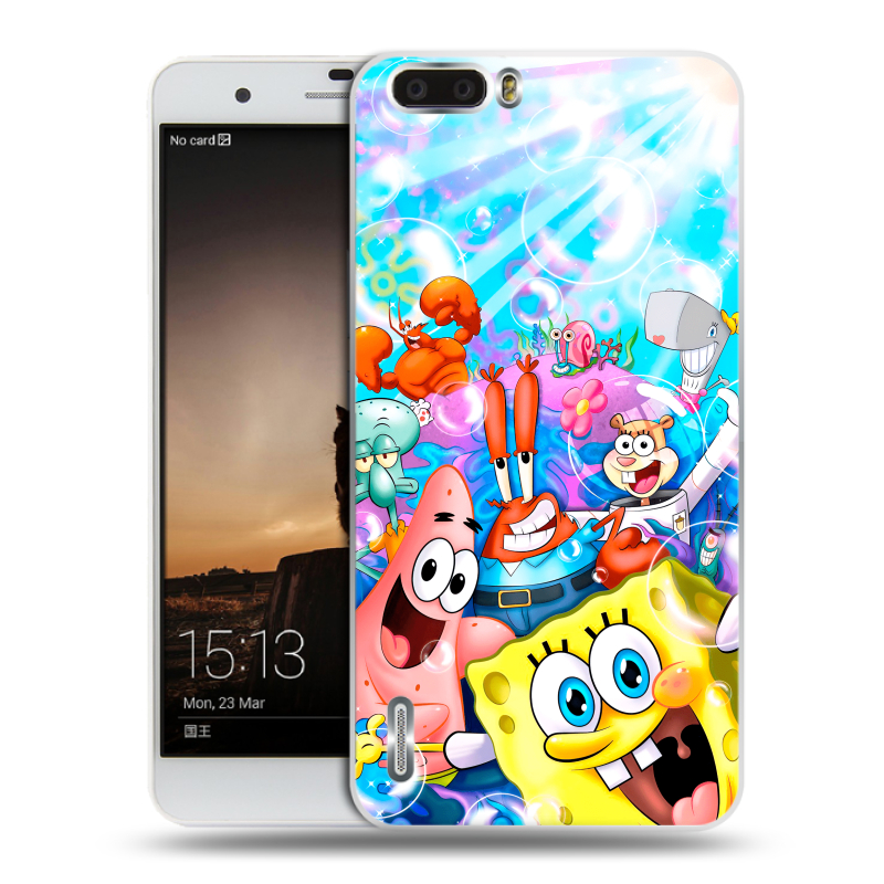Силиконовый чехол на Huawei Honor 6 Plus с принтом спанчбоб спанч боб Силиконовый чехол на Huawei Honor 6 Plus с принтом спанчбоб спанч боб