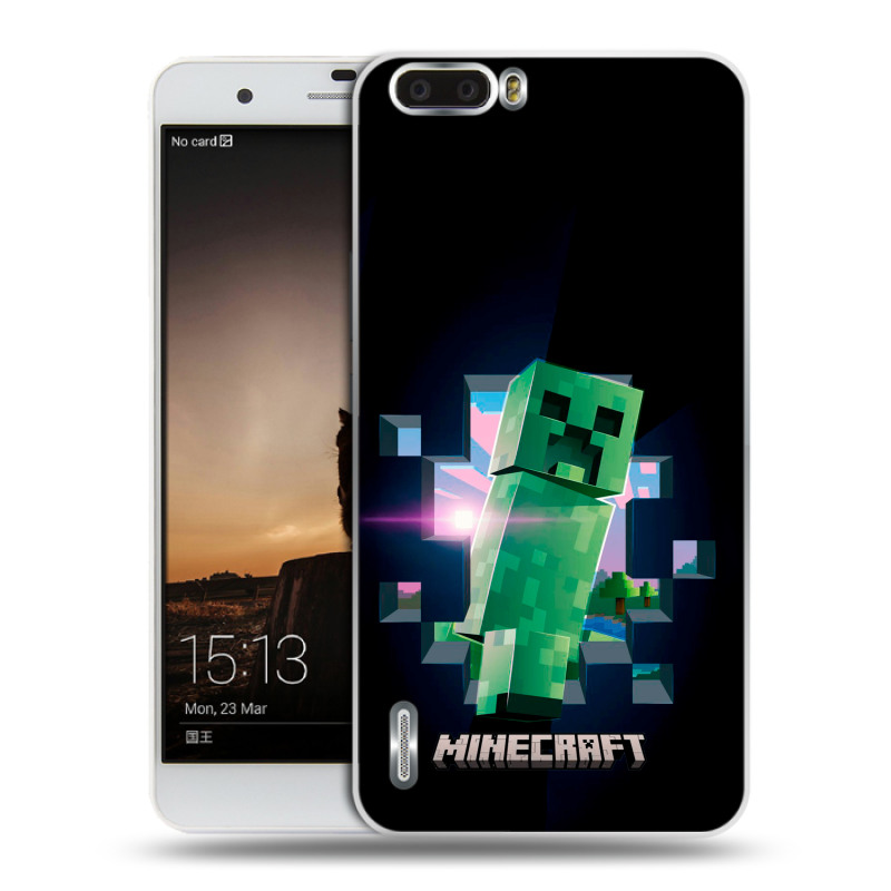 Силиконовый чехол на Huawei Honor 6 Plus с принтом Майнкрафт Minecraft Силиконовый чехол на Huawei Honor 6 Plus с принтом Майнкрафт Minecraft