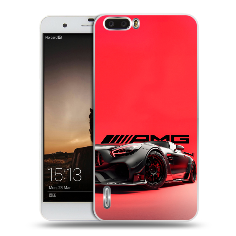 Силиконовый чехол на Huawei Honor 6 Plus с принтом Мерседес Mercedes AMG Силиконовый чехол на Huawei Honor 6 Plus с принтом Мерседес Mercedes AMG