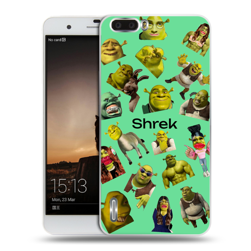 Силиконовый чехол на Huawei Honor 6 Plus с принтом Шрек Shrek Силиконовый чехол на Huawei Honor 6 Plus с принтом Шрек Shrek
