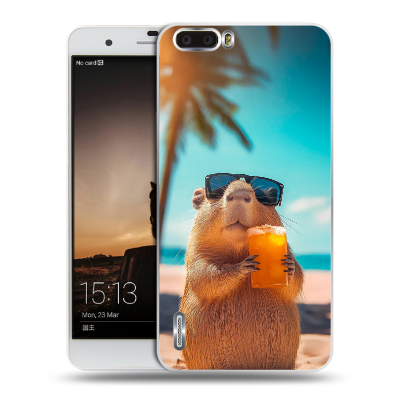Пластиковый чехол на Huawei Honor 6 Plus с принтом Капибара Пластиковый чехол на Huawei Honor 6 Plus с принтом Капибара